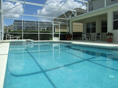 Photograph of the covered outside pool area